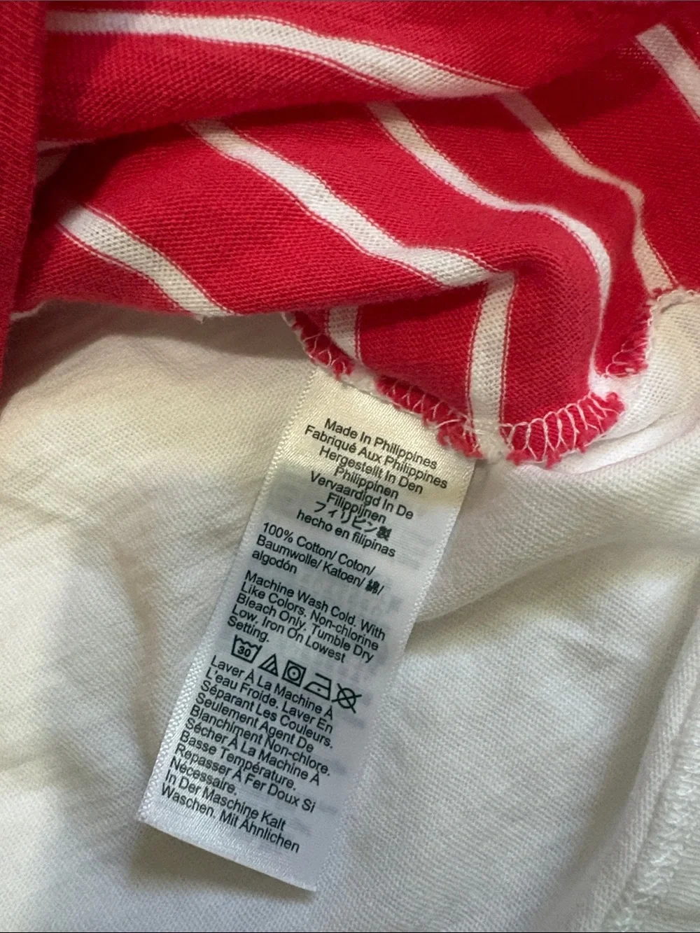 J Crew red and white striped long sleeve t shirt